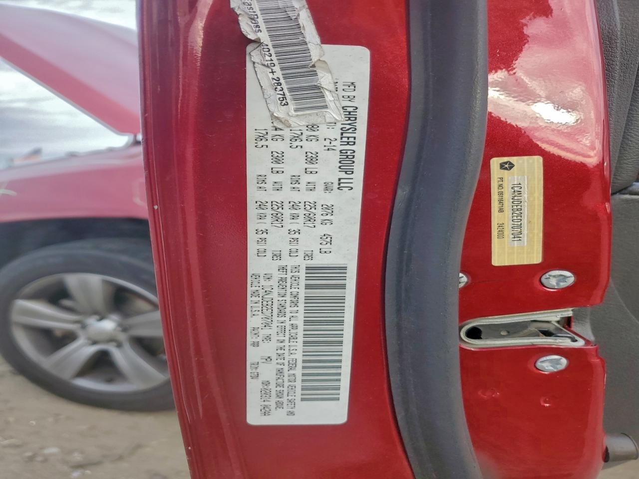 2014 Jeep Compass Latitude VIN: 1C4NJDEB2ED707041 Lot: 93706405