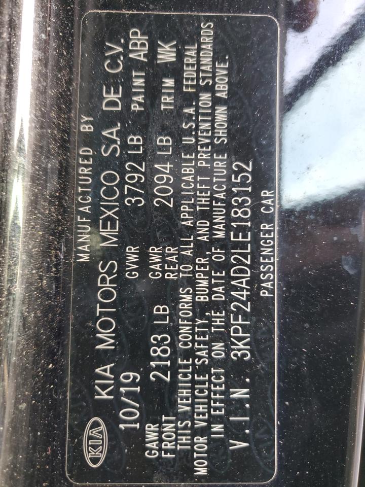 2020 Kia Forte Fe VIN: 3KPF24AD2LE183152 Lot: 91465595