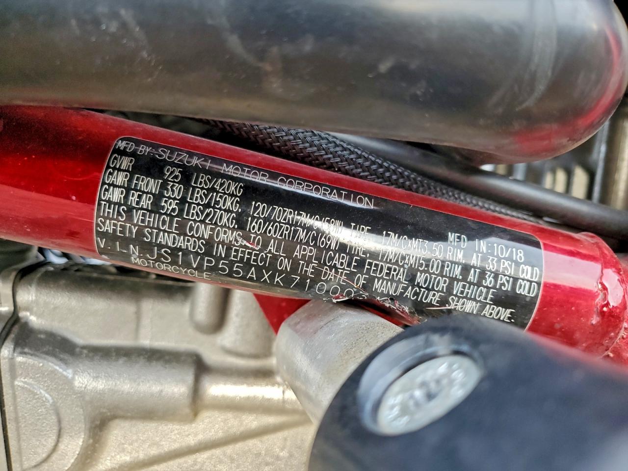 2019 Suzuki Sv650 VIN: JS1VP55AXK7100031 Lot: 92457545