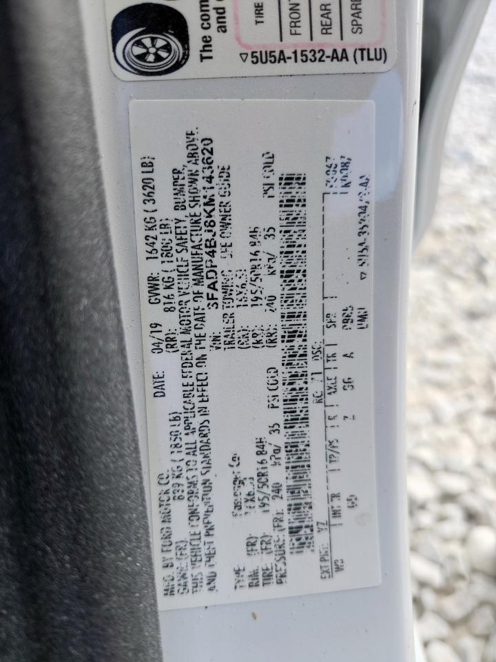 2019 Ford Fiesta Se VIN: 3FADP4BJ8KM143620 Lot: 93041715