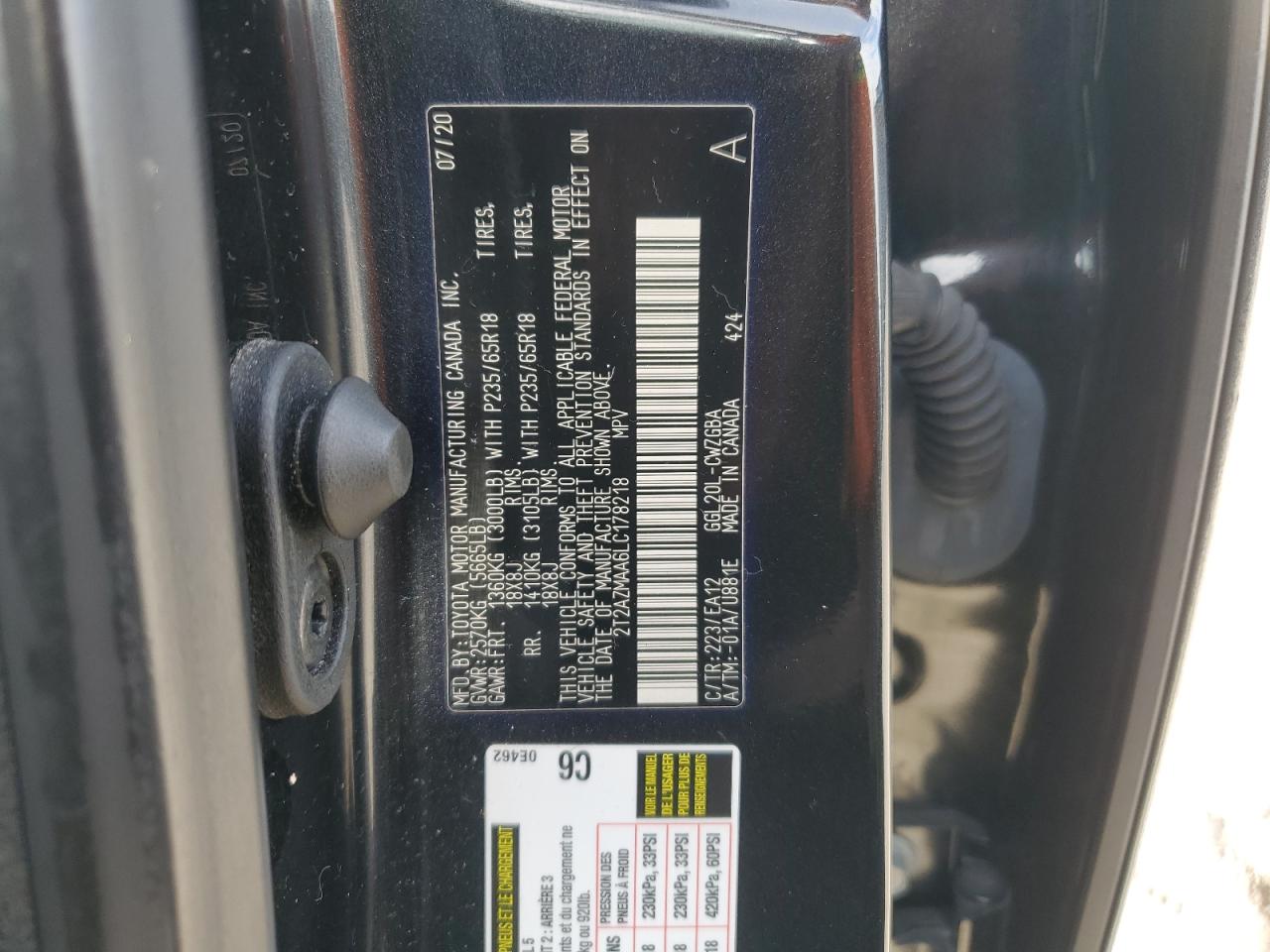 2020 Lexus Rx 350 Base VIN: 2T2AZMAA6LC178218 Lot: 92186355