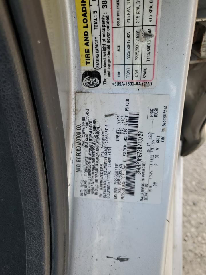 2011 Ford Fusion Se VIN: 3FAHP0HG7BR213729 Lot: 92577015