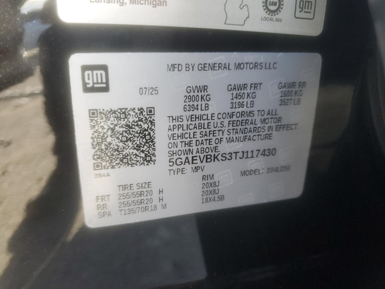 2026 Buick Enclave Sport Touring VIN: 5GAEVBKS3TJ117430 Lot: 90511795