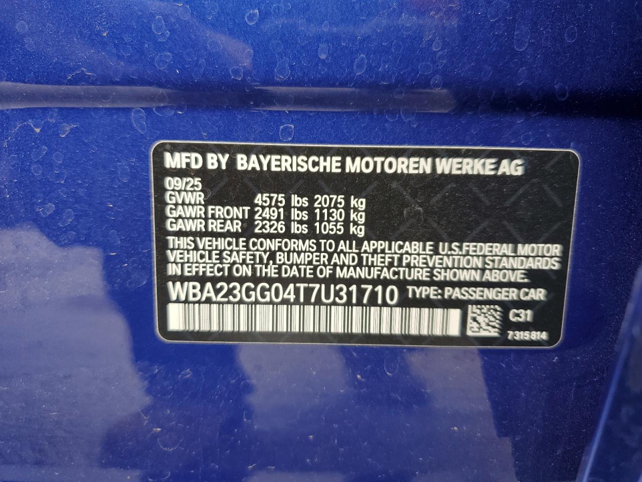 2026 BMW 228Xi VIN: WBA23GG04T7U31710 Lot: 93036325
