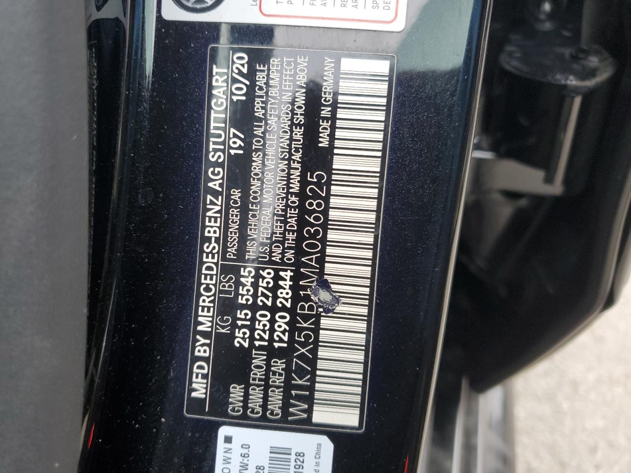 2021 Mercedes-Benz Amg Gt 43 VIN: W1K7X5KB1MA036825 Lot: 91565015