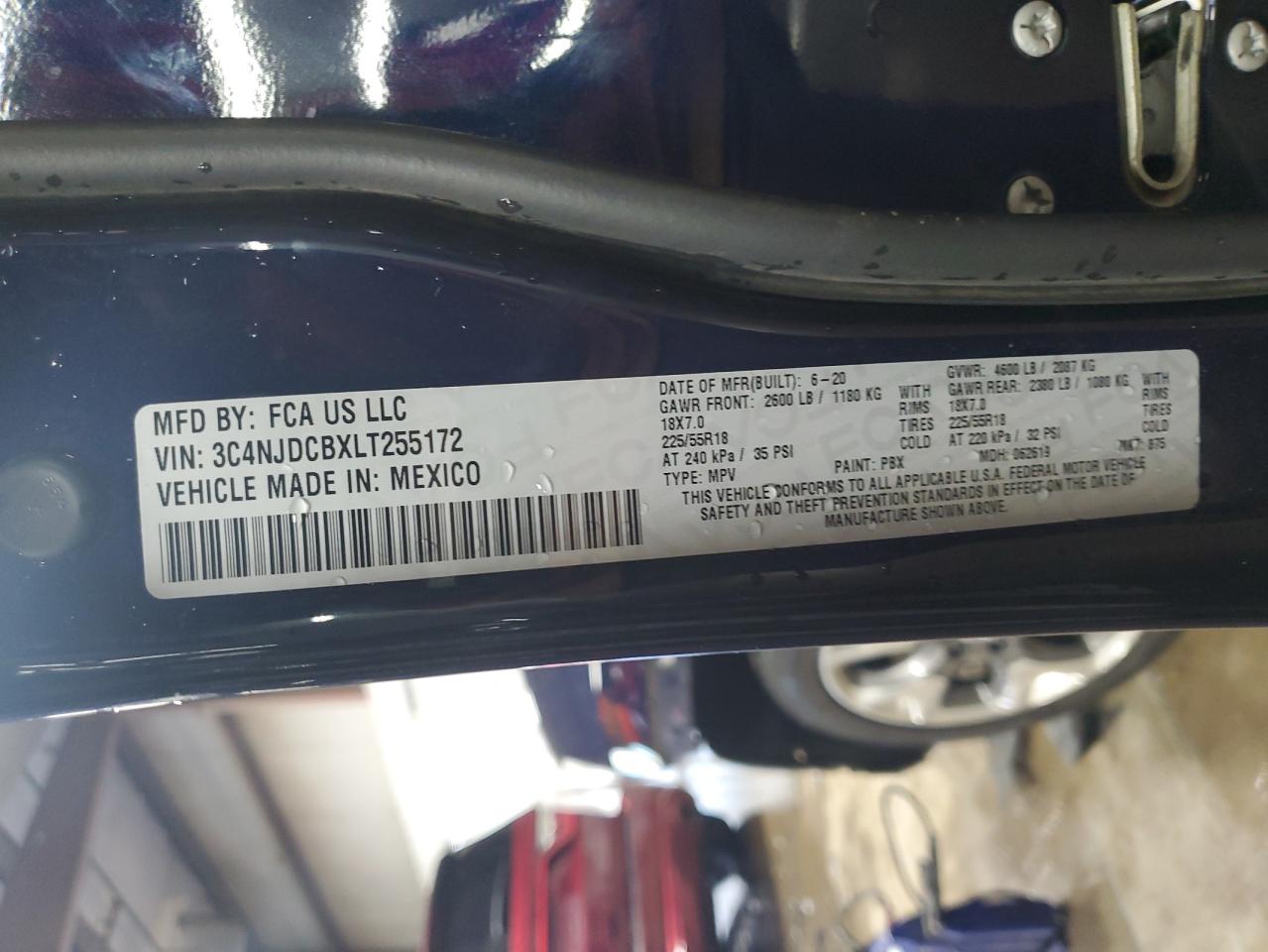 2020 Jeep Compass Limited VIN: 3C4NJDCBXLT255172 Lot: 92594155