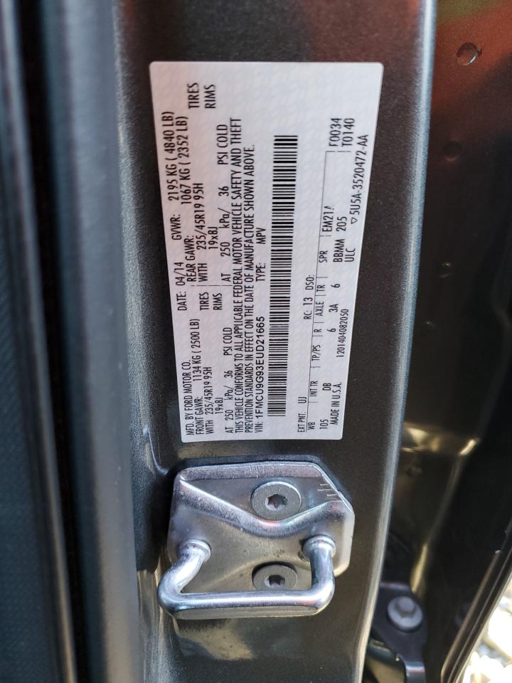 2014 Ford Escape Se VIN: 1FMCU9G93EUD21665 Lot: 90940445