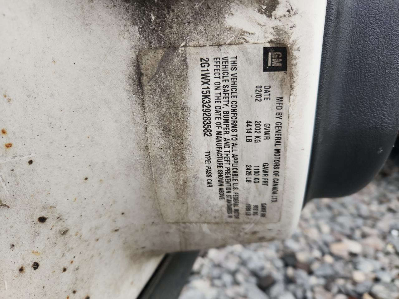 2002 Chevrolet Monte Carlo Ss VIN: 2G1WX15K329283582 Lot: 93119065