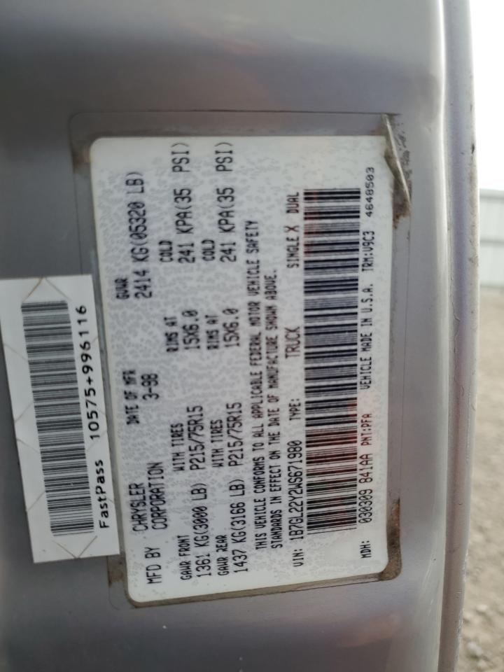 1998 Dodge Dakota VIN: 1B7GL22Y2WS671980 Lot: 93774115