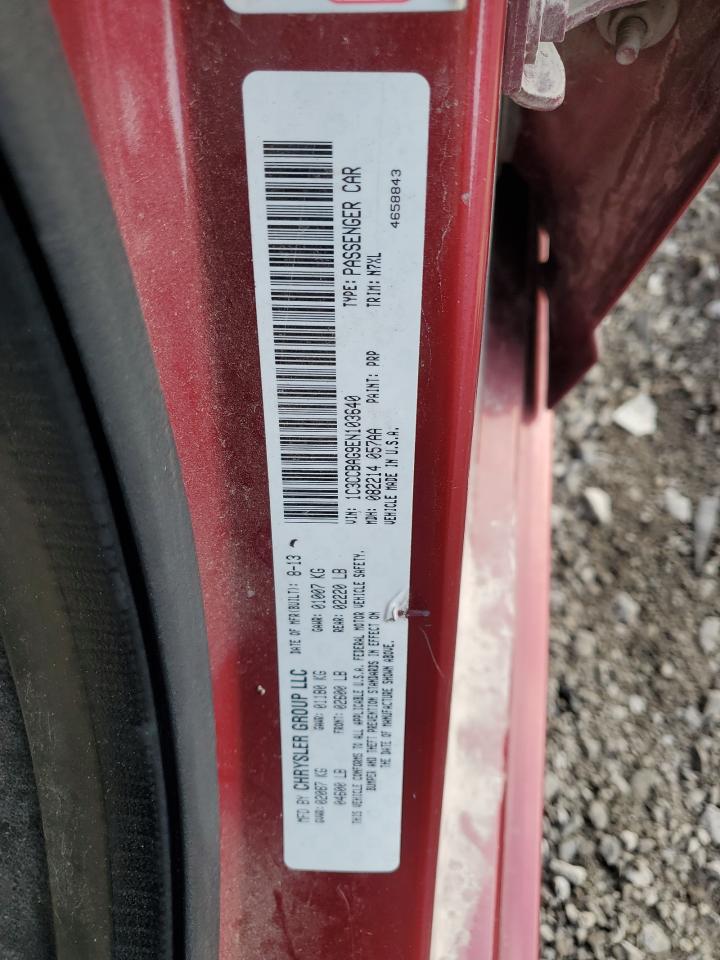 2014 Chrysler 200 Lx VIN: 1C3CCBAG9EN103640 Lot: 92006755