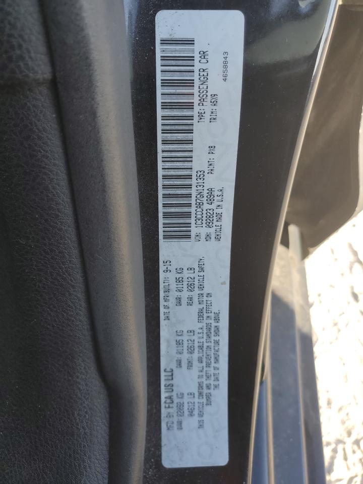 2016 Chrysler 200 Limited VIN: 1C3CCCAB7GN131353 Lot: 92600065