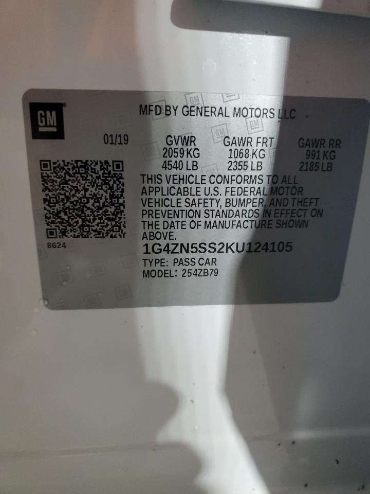 2019 Buick Lacrosse Preferred VIN: 1G4ZN5SS2KU124105 Lot: 91858405