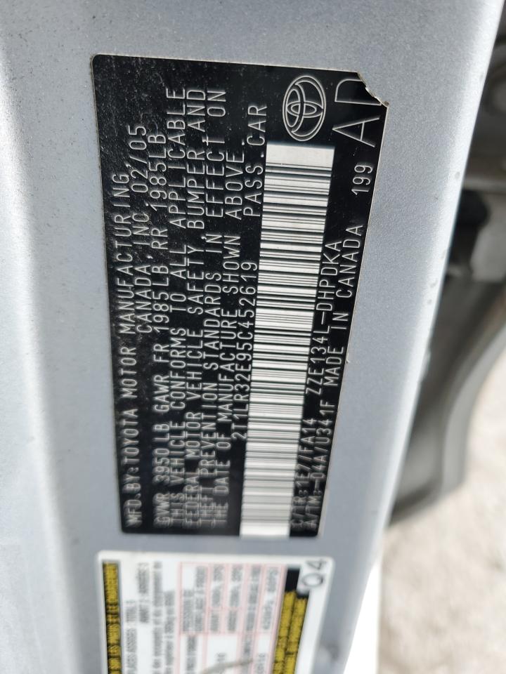 2005 Toyota Corolla Matrix Base VIN: 2T1LR32E95C452619 Lot: 91685245