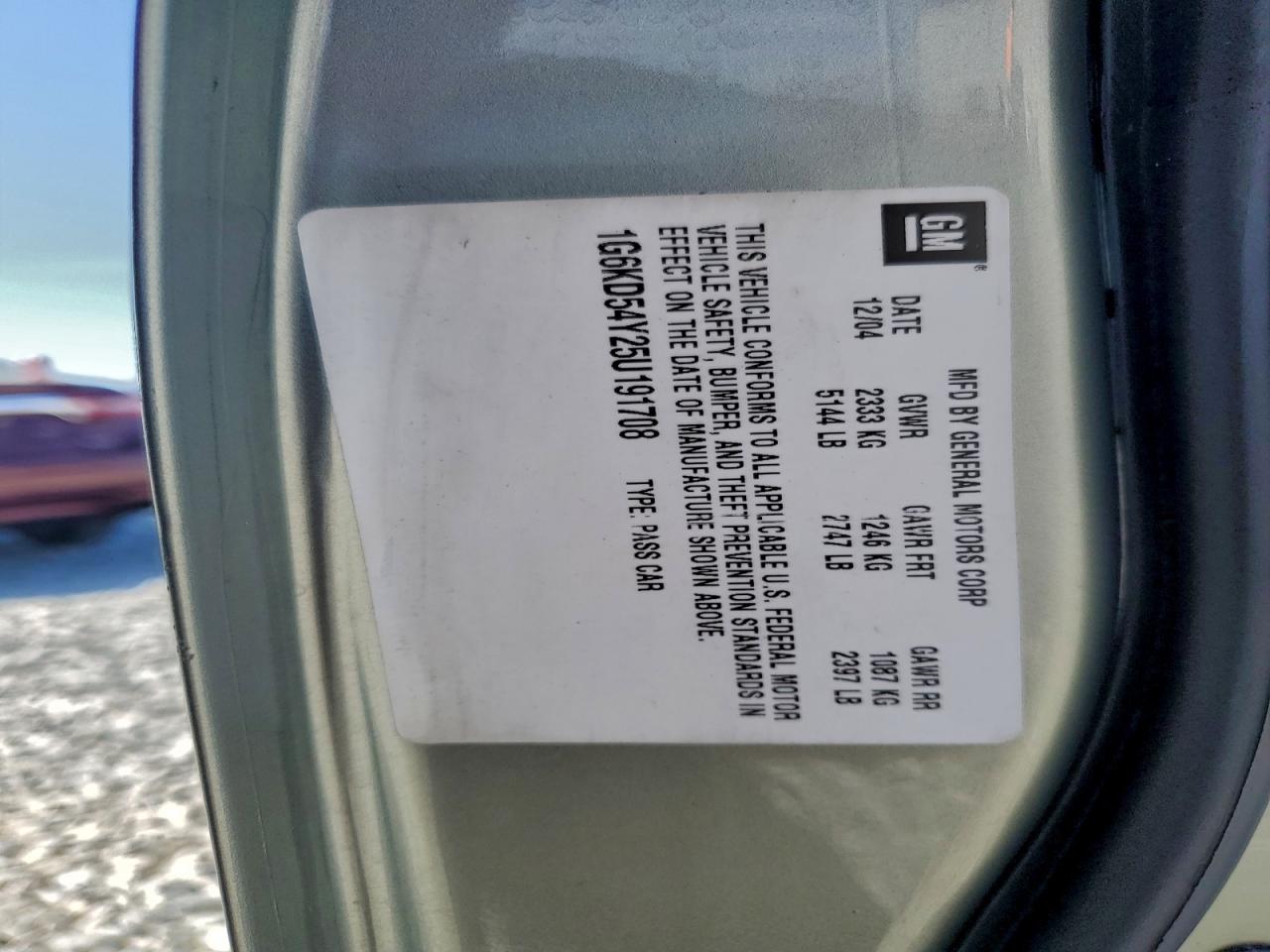 2005 Cadillac Deville VIN: 1G6KD54Y25U191708 Lot: 94083975