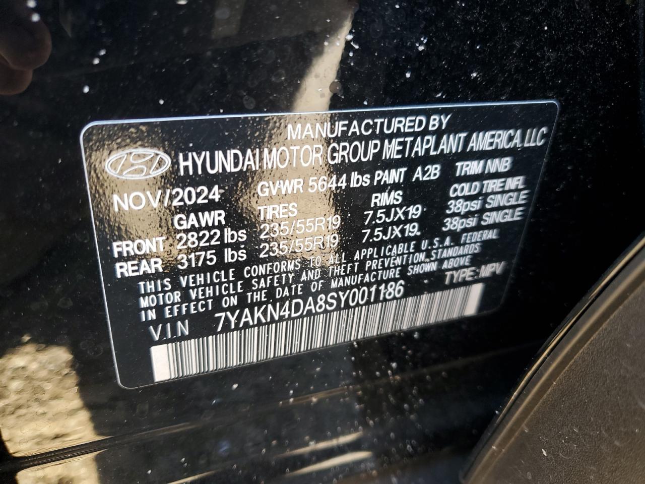 2025 Hyundai Ioniq 5 Sel VIN: 7YAKN4DA8SY001186 Lot: 92867215