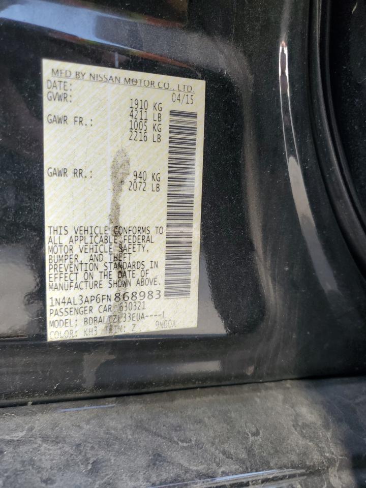 2015 Nissan Altima 2.5 VIN: 1N4AL3AP6FN868983 Lot: 92432945