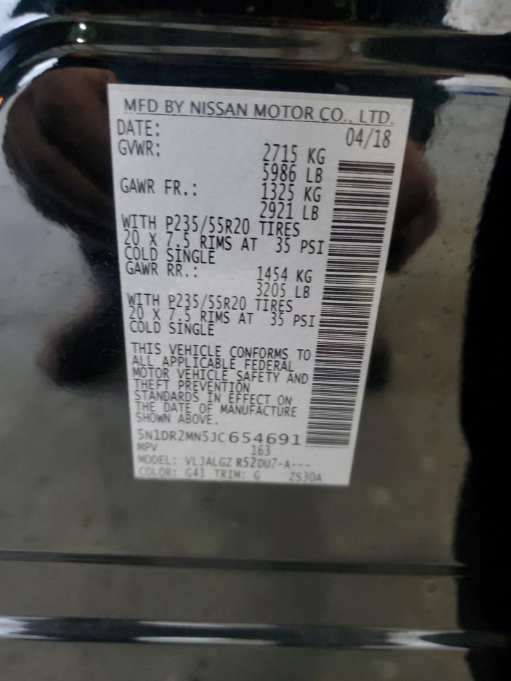 2018 Nissan Pathfinder S VIN: 5N1DR2MN5JC654691 Lot: 92811945