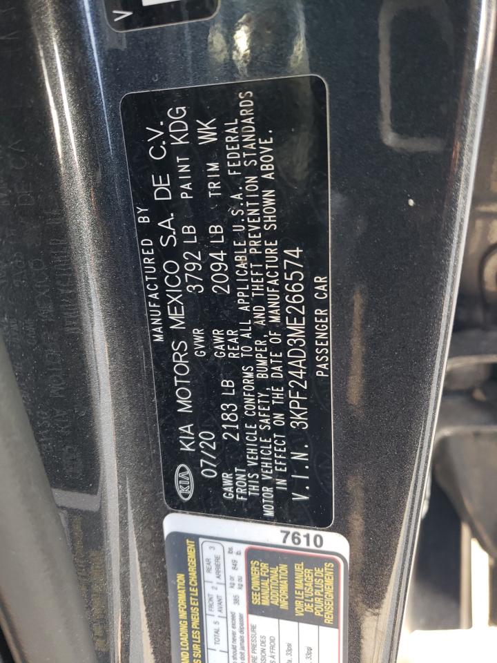 2021 Kia Forte Fe VIN: 3KPF24AD3ME266574 Lot: 93090365