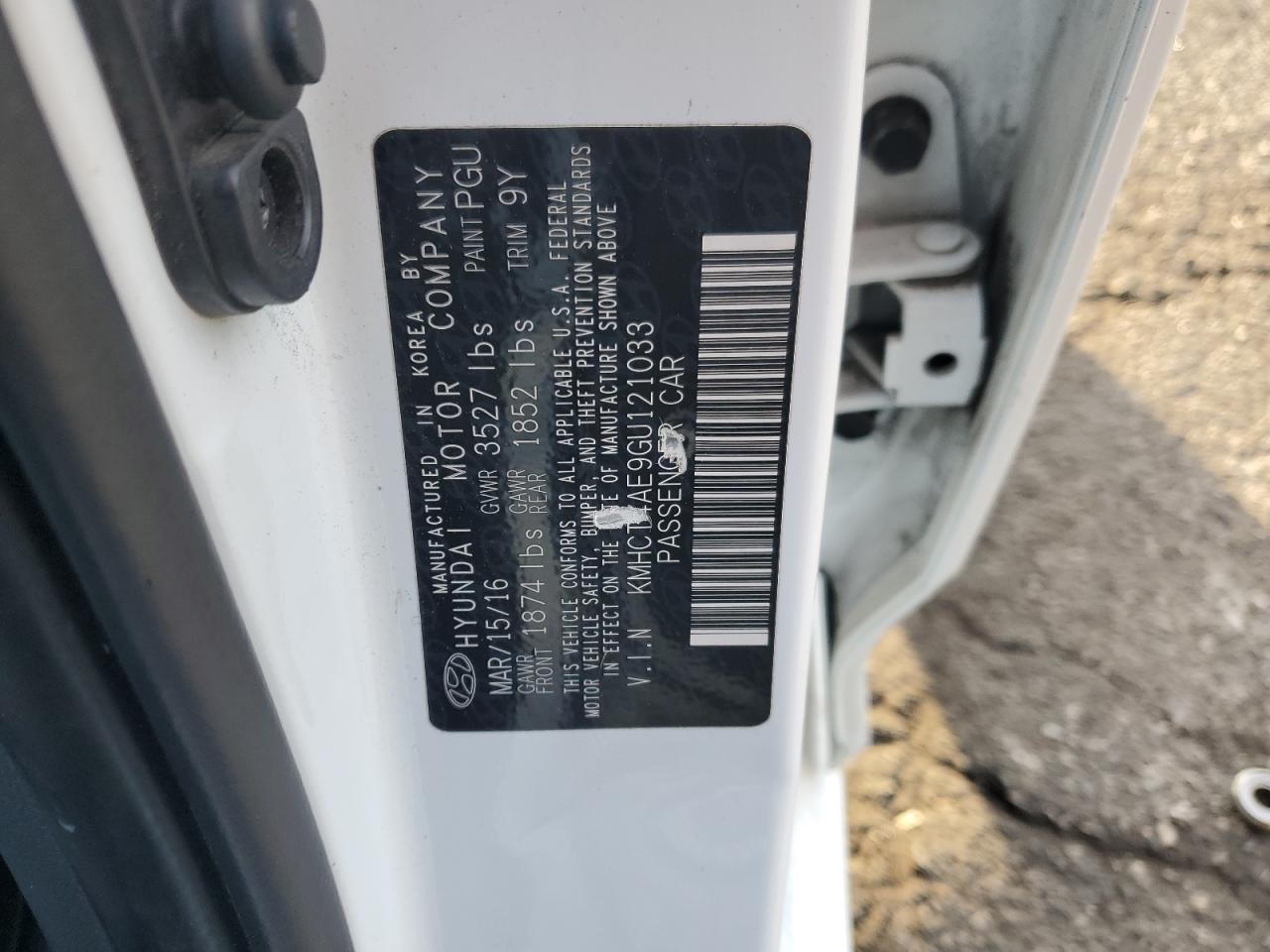 2016 Hyundai Accent Se VIN: KMHCT4AE9GU121033 Lot: 91823255