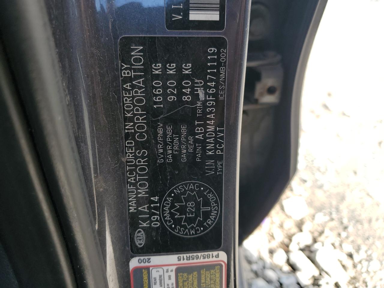 2015 Kia Rio Lx VIN: KNADM4A39F6471119 Lot: 91570495