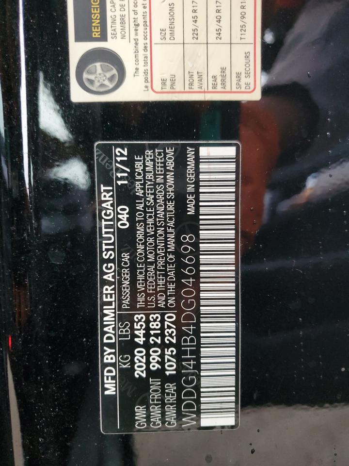 2013 Mercedes-Benz C 250 VIN: WDDGJ4HB4DG046698 Lot: 92939705