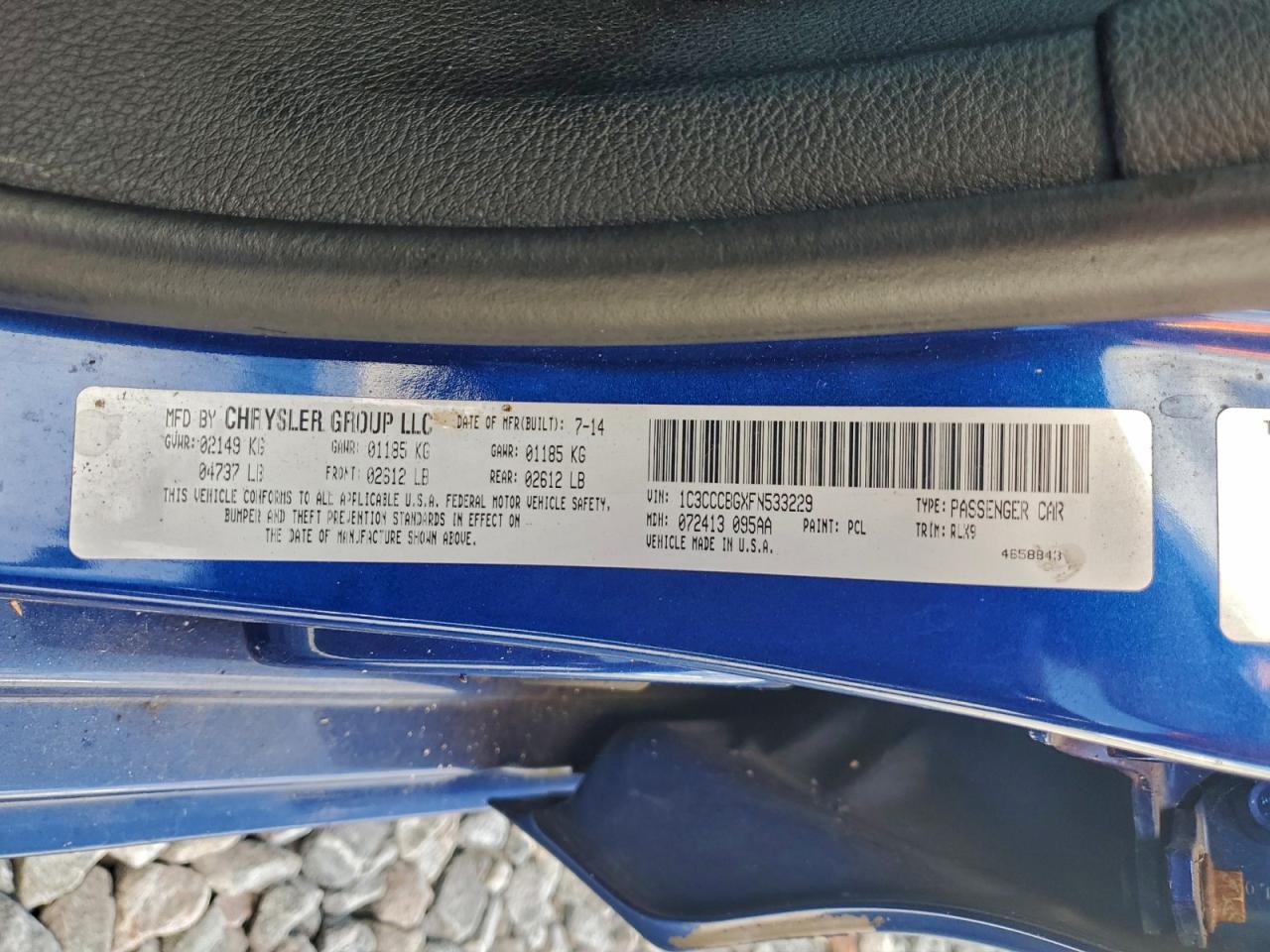 2015 Chrysler 200 S VIN: 1C3CCCBGXFN533229 Lot: 93904565