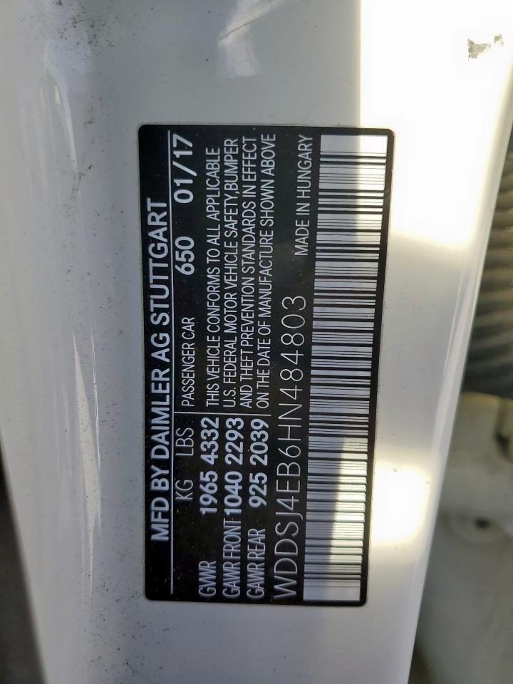 2017 Mercedes-Benz Cla 250 VIN: WDDSJ4EB6HN484803 Lot: 90745965