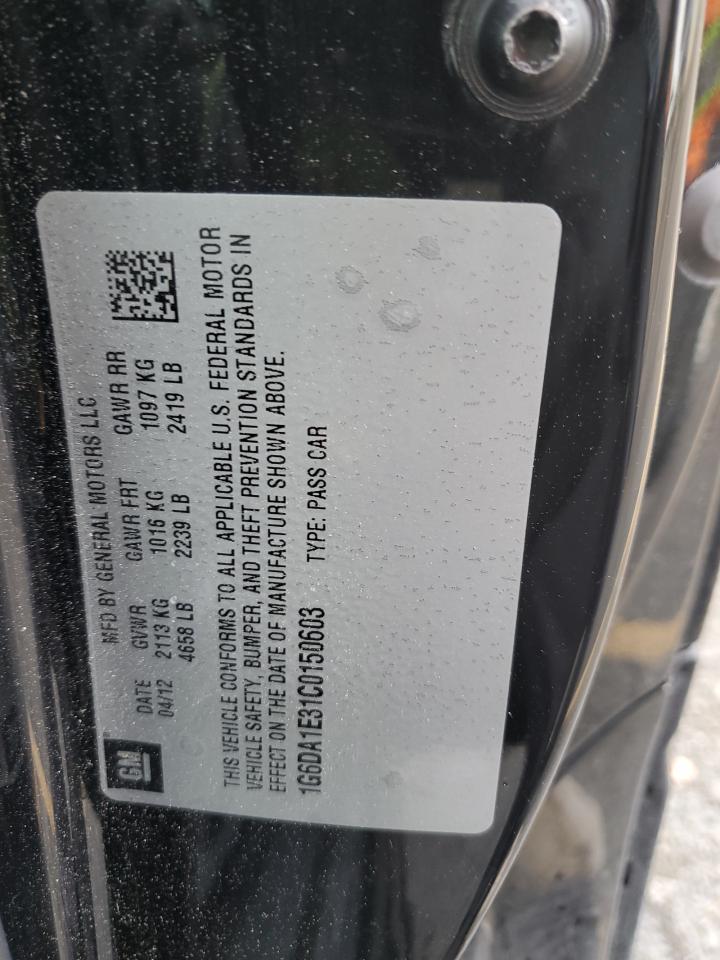 2012 Cadillac Cts VIN: 1G6DA1E31C0150603 Lot: 92956585