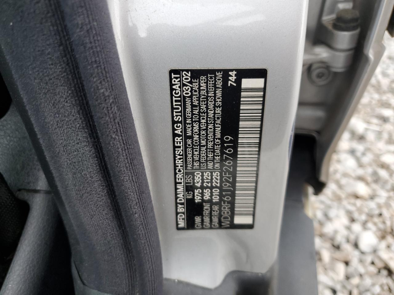 2002 Mercedes-Benz C 240 VIN: WDBRF61J92F267619 Lot: 91777545