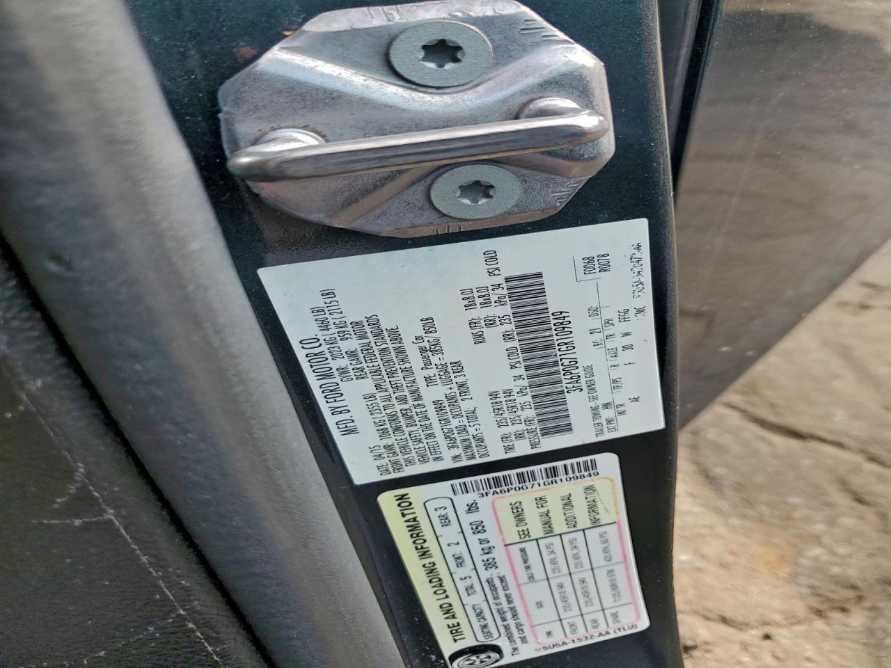 2016 Ford Fusion S VIN: 3FA6P0G71GR109849 Lot: 93506175