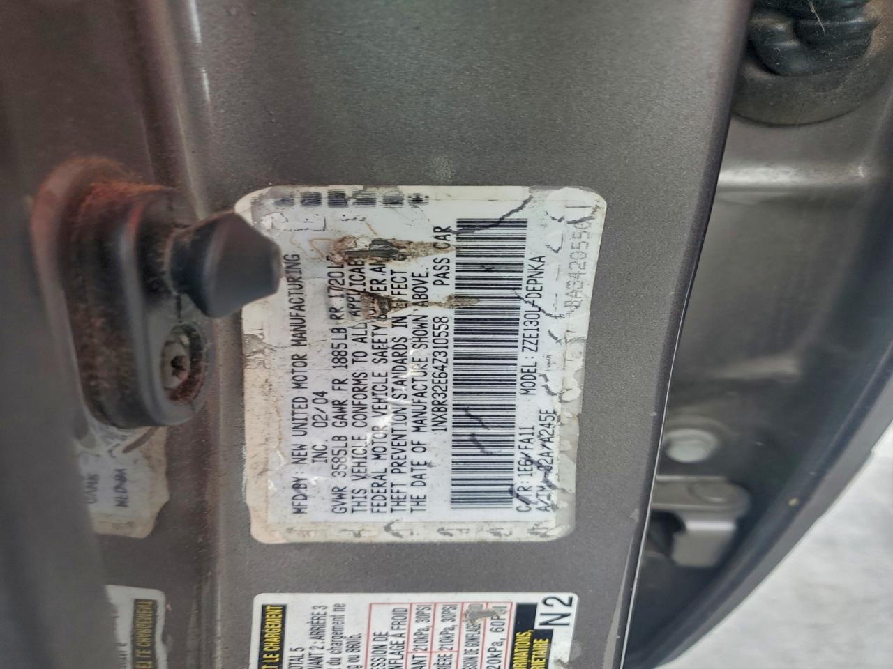 2004 Toyota Corolla Ce VIN: 1NXBR32E64Z310558 Lot: 92950875