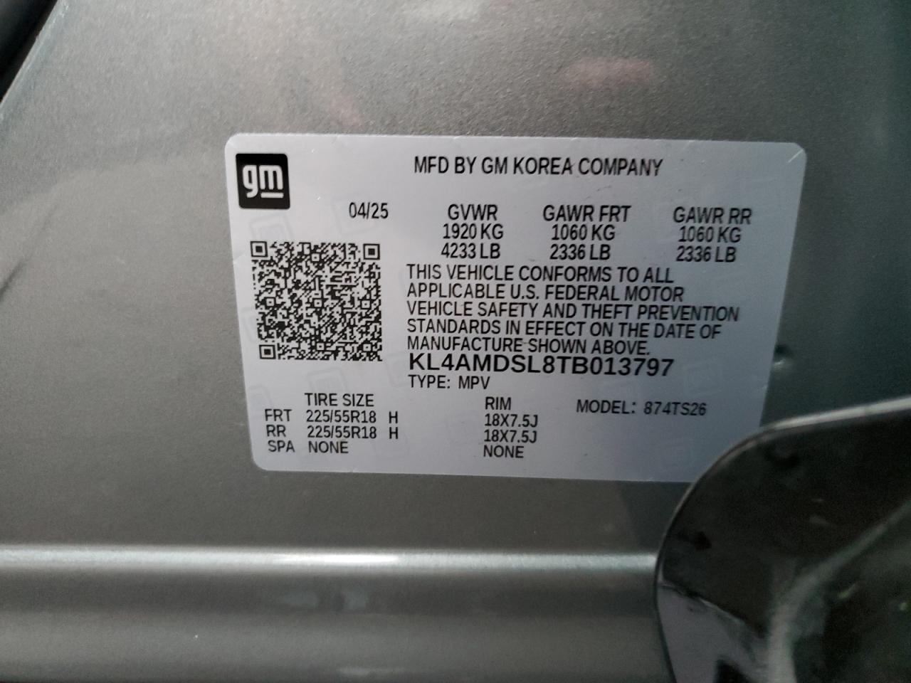 2026 Buick Encore Gx Sport Touring VIN: KL4AMDSL8TB013797 Lot: 93297735