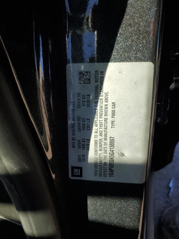 2016 Buick Verano Sport Touring VIN: 1G4PW5SK5G4138897 Lot: 91920665