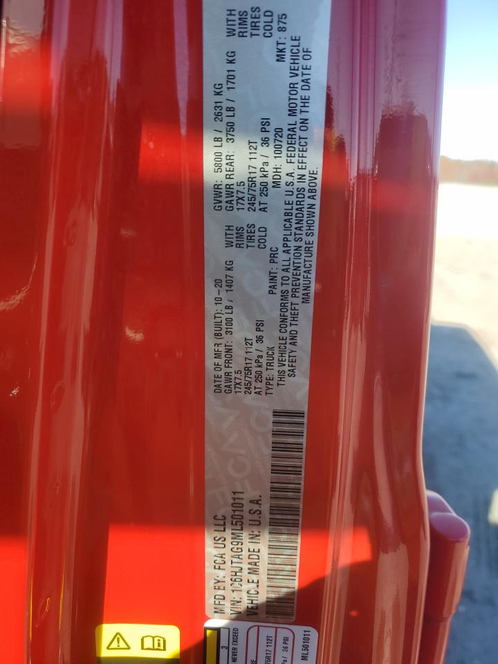 2021 Jeep Gladiator Sport VIN: 1C6HJTAG9ML501011 Lot: 87433465