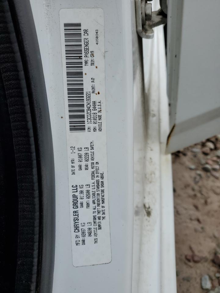 2012 Dodge Avenger Sxt VIN: 1C3CDZCB4CN193221 Lot: 93017515