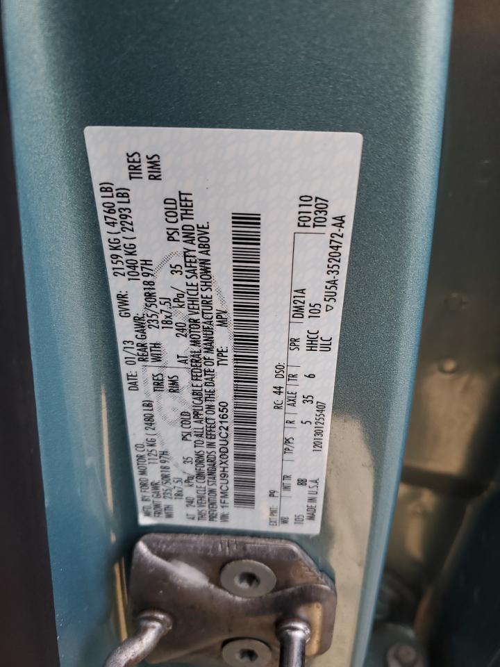 2013 Ford Escape Sel VIN: 1FMCU9HX0DUC21650 Lot: 90788825