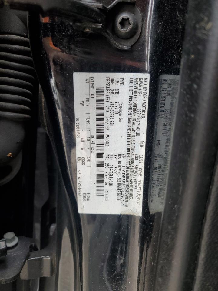 2016 Ford Focus Se VIN: 1FADP3F29GL298151 Lot: 92379245