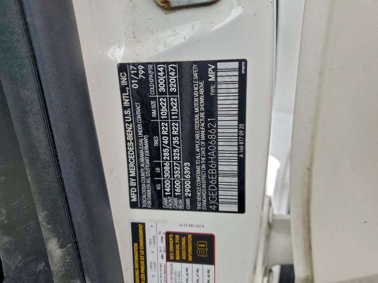 4JGED6EB6HA068621 2017 Mercedes-Benz Gle Coupe 43 Amg