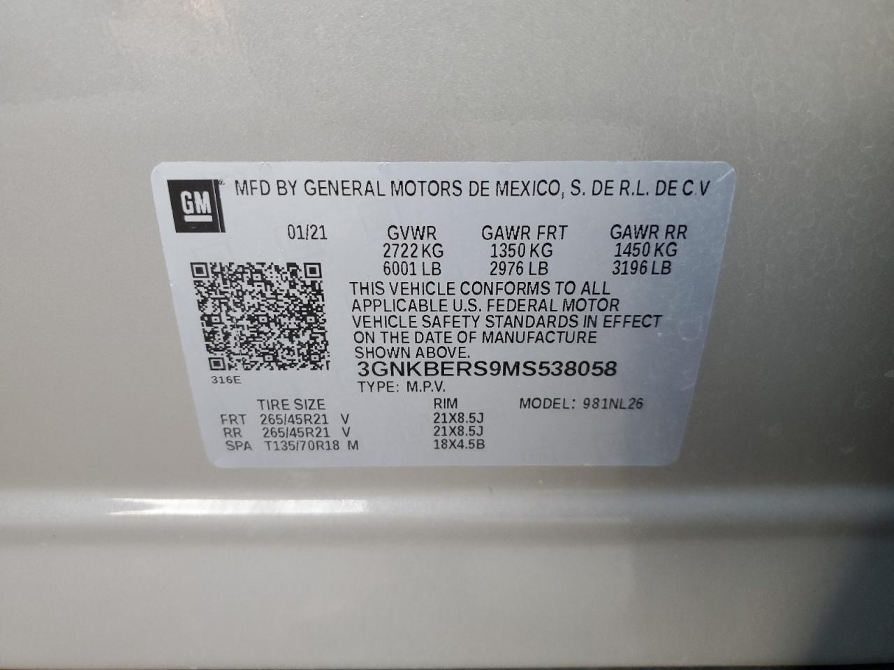 2021 Chevrolet Blazer Rs VIN: 3GNKBERS9MS538058 Lot: 93292695