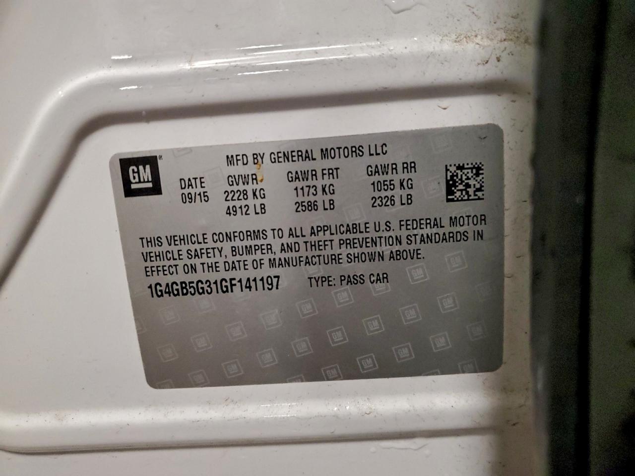 2016 Buick Lacrosse VIN: 1G4GB5G31GF141197 Lot: 94296945