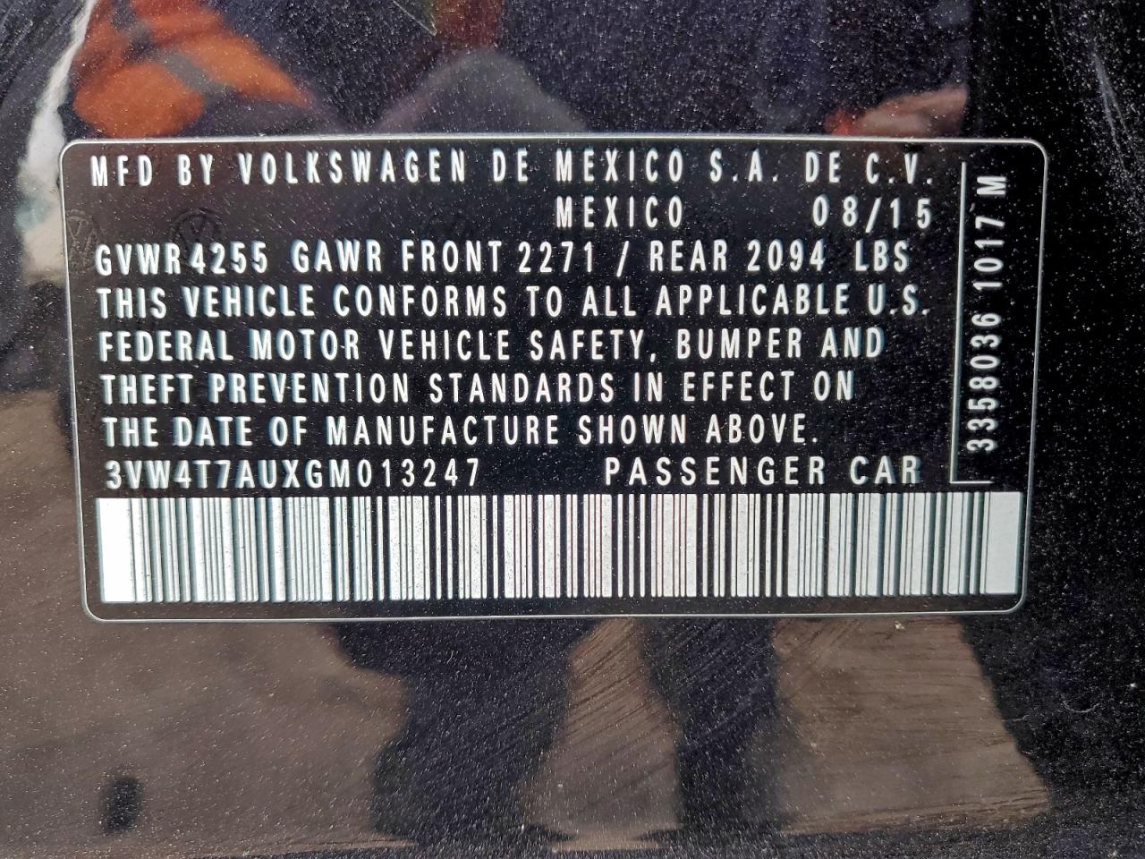 2016 Volkswagen Gti S/Se VIN: 3VW4T7AUXGM013247 Lot: 93277975