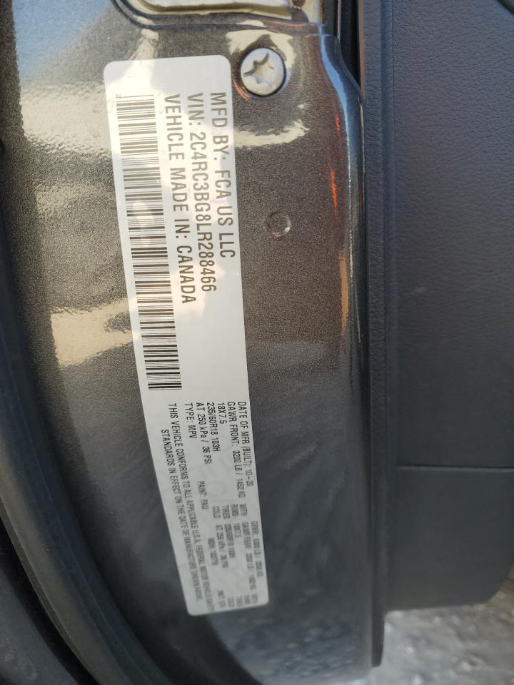 2020 Chrysler Pacifica Touring L VIN: 2C4RC3BG8LR288466 Lot: 93200405