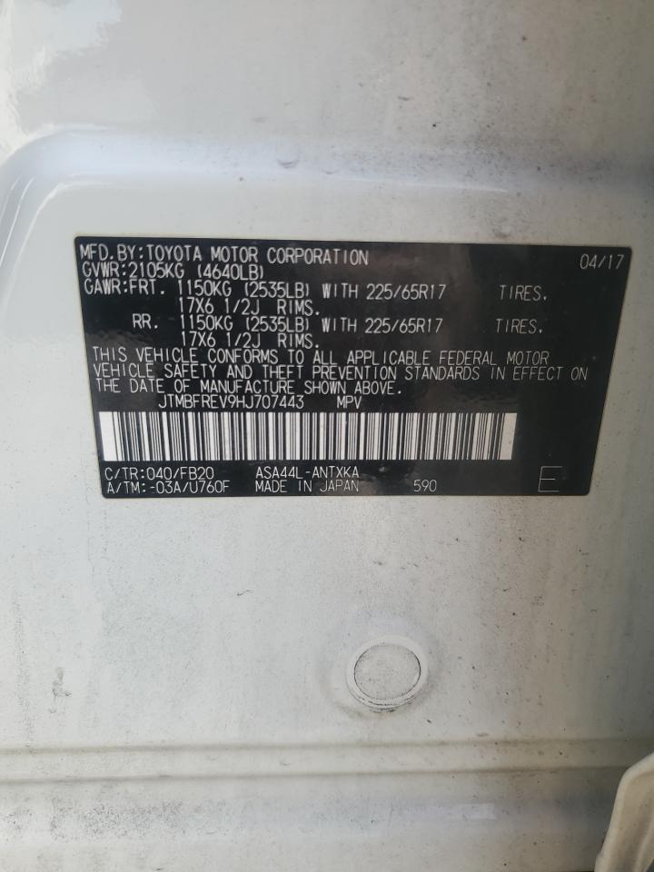 2017 Toyota Rav4 Le VIN: JTMBFREV9HJ707443 Lot: 91346115