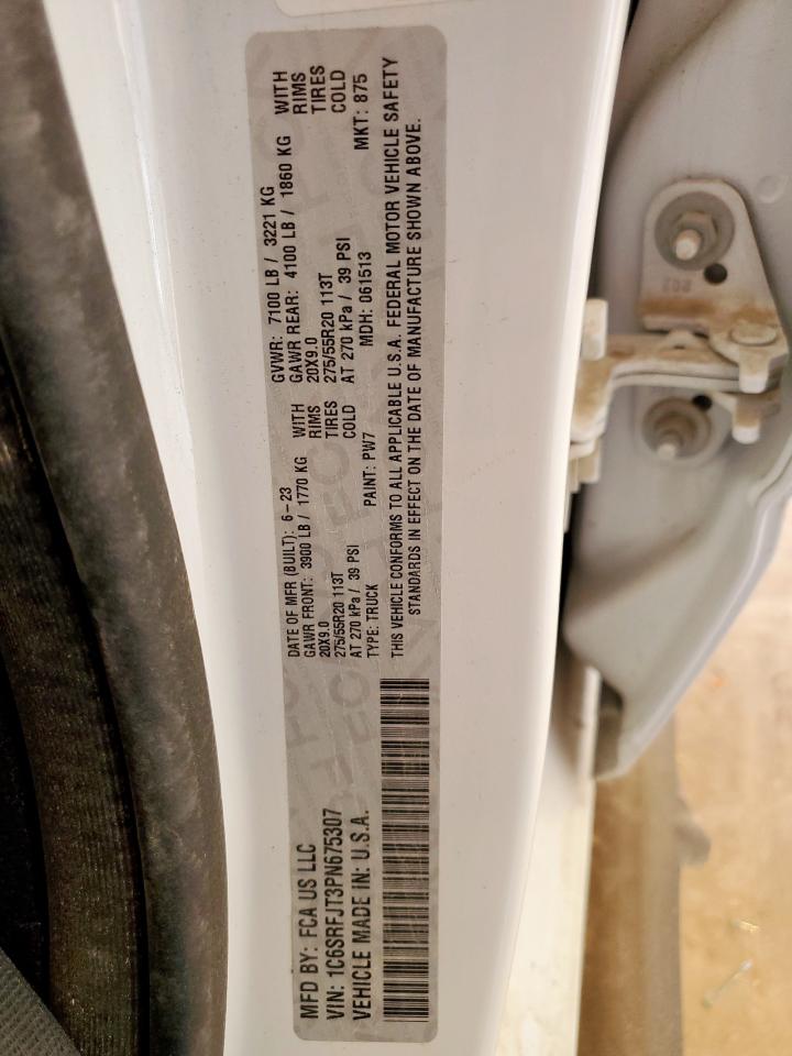 2023 Ram 1500 Laramie VIN: 1C6SRFJT3PN675307 Lot: 90042895