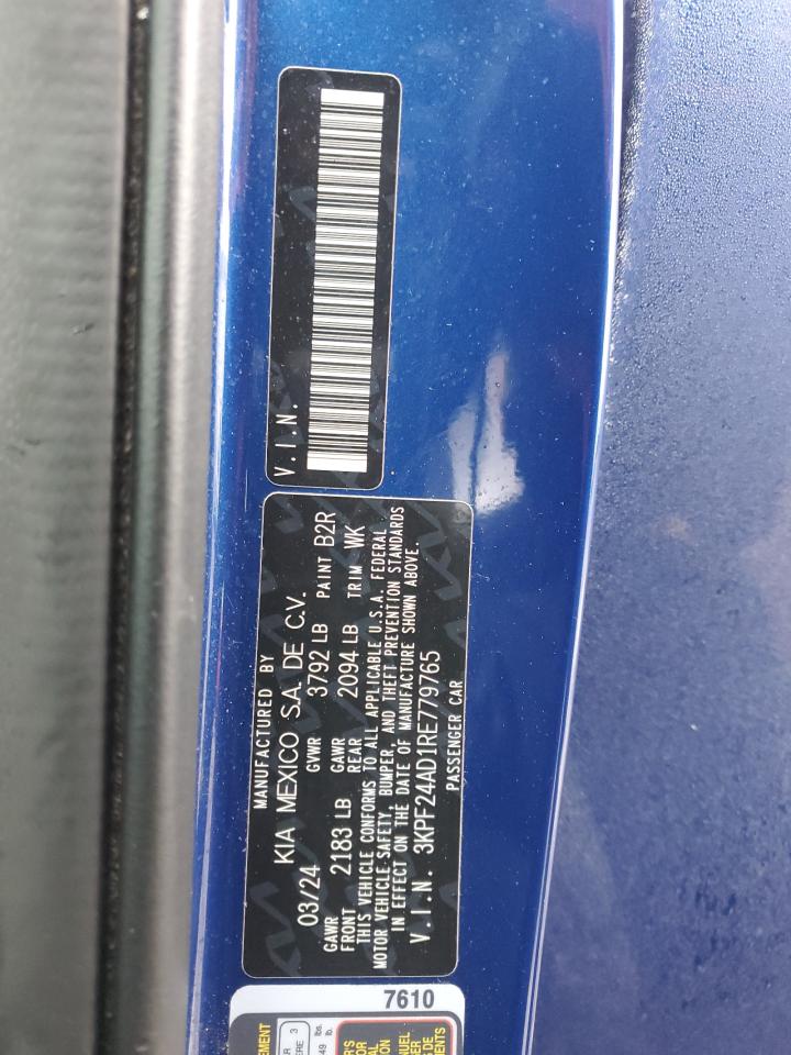 2024 Kia Forte Lx VIN: 3KPF24AD1RE779765 Lot: 92905885
