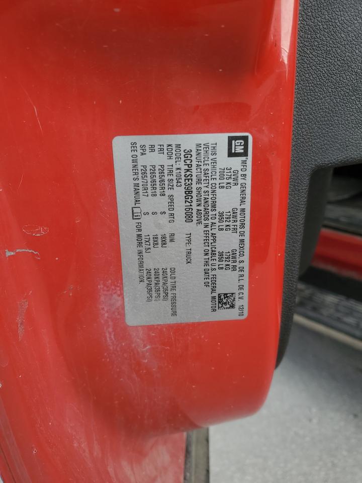 2011 Chevrolet Silverado K1500 Lt VIN: 3GCPKSE39BG216080 Lot: 92591265