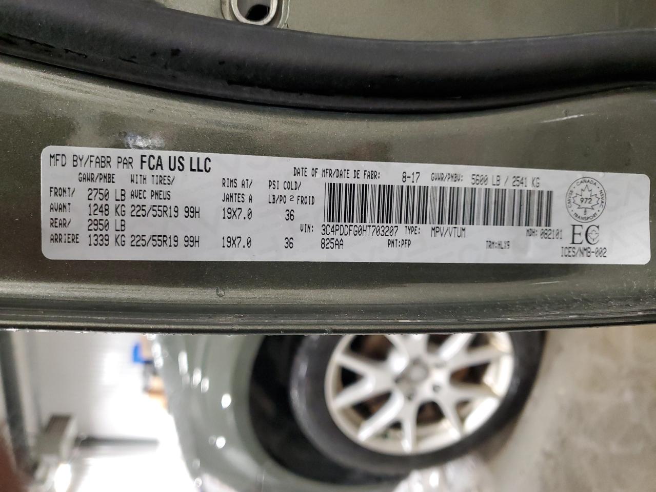 2017 Dodge Journey Gt VIN: 3C4PDDFG0HT703207 Lot: 91853815