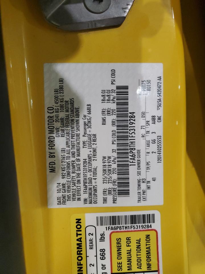 2015 Ford Mustang VIN: 1FA6P8TH1F5319284 Lot: 91634465