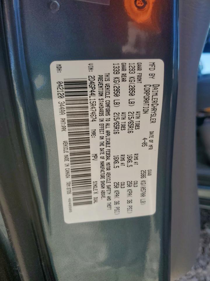2005 Dodge Grand Caravan Sxt VIN: 2D4GP44L15R474674 Lot: 93410585
