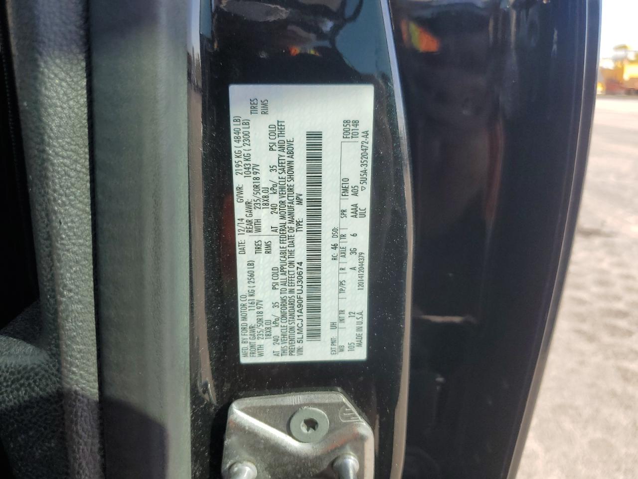 2015 Lincoln Mkc VIN: 5LMCJ1A90FUJ30674 Lot: 90981045